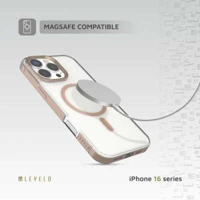 Cover Iphone 16 Pro Max Magsafe Clara Grip Case Levelo Morphix - Rose Gold